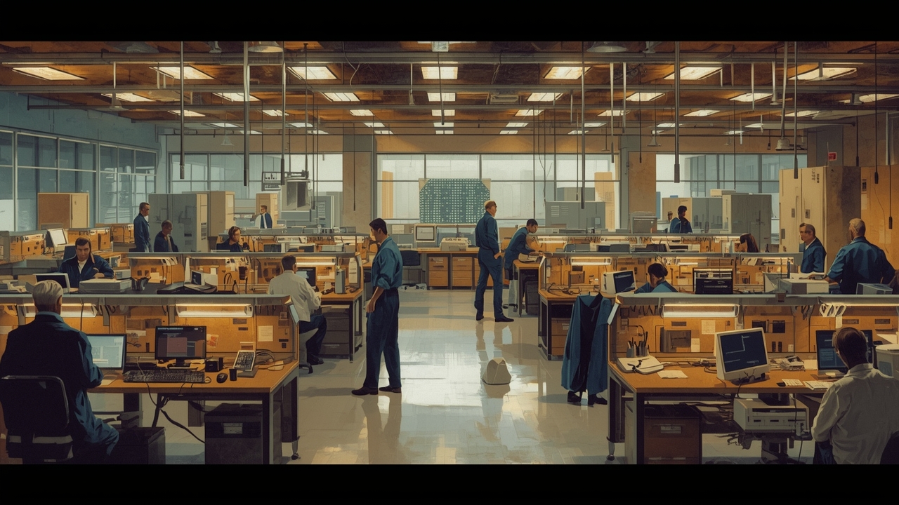 Engineers collaborate on AI semiconductor design